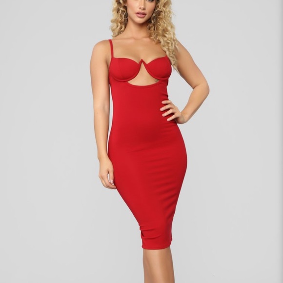 Nwot Fashion Nova Red Underwire Cutout 
